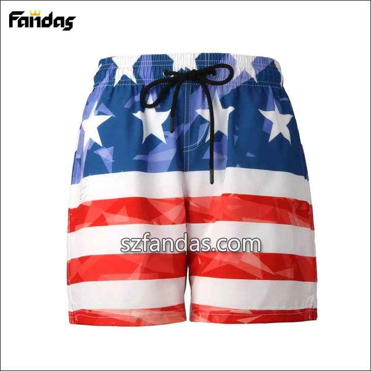 Wholesale high quality mens swim beach shorts with sublimation print