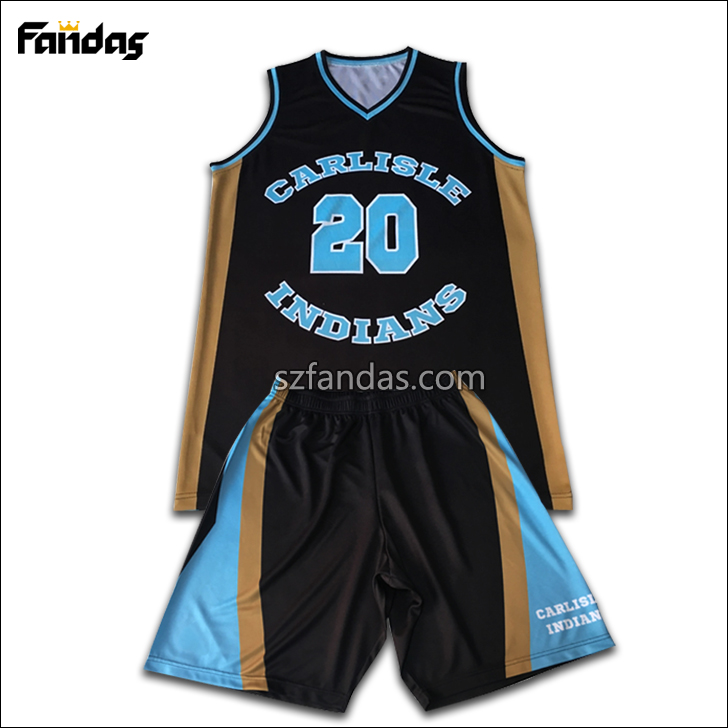 Wholesale 100% Polyester Mesh Fabric Custom Sublimation Printing Basketball uniform 