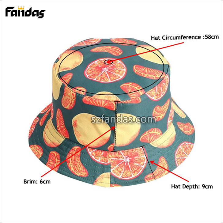 wholesale high quality printed double sides bucket hat