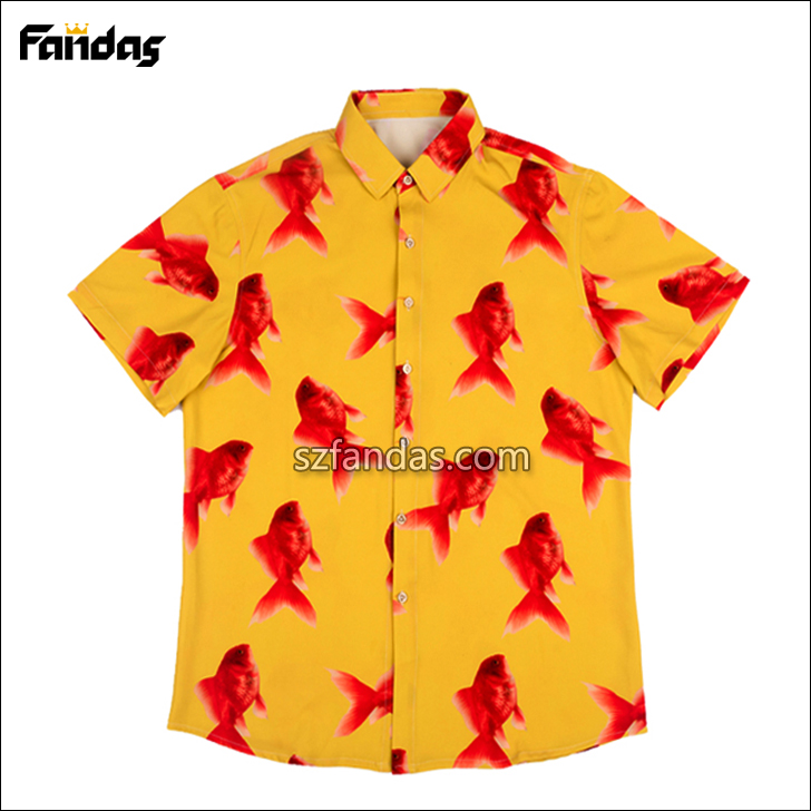 Sublimation breathable hawaiian shirt short sleeve/hawaiian beach shirt