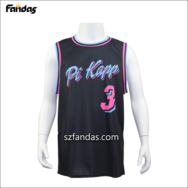 Wholesale 100% polyester custom V-neck team basketball jersey