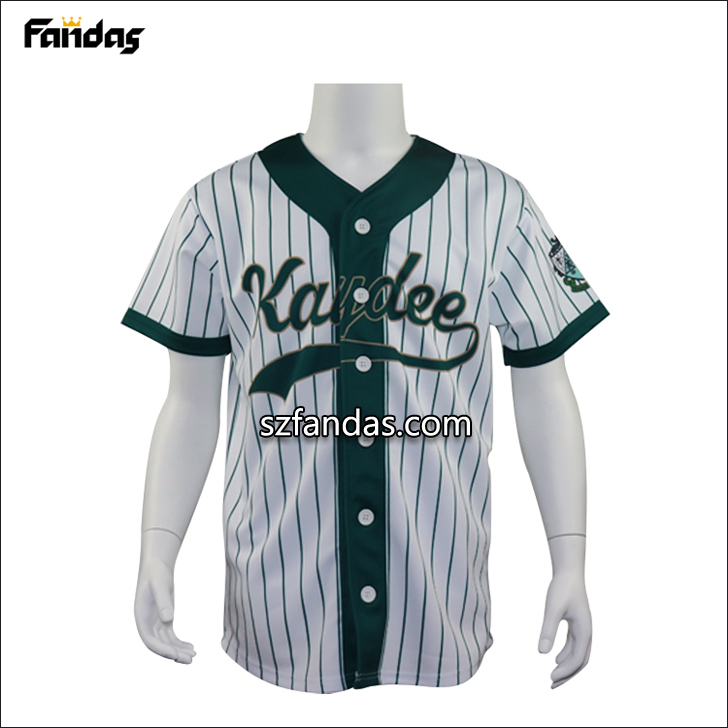 Factory price sublimation full button team baseball jersey