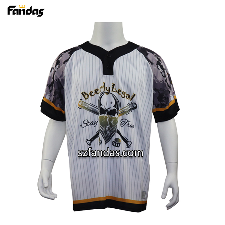 100%Polyester fabric baseball shirt wholesale custom printing baseball jersey