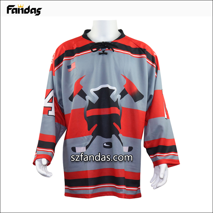 Full Sublimation Printed Custom Made Unique Ice Hockey Jersey In China 